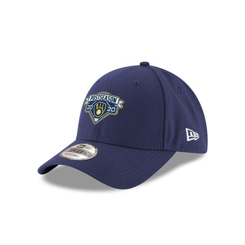 MLB Milwaukee Brewers Postseason Locker Room 9Forty Adjustable (ZHM4631) - Blue New Era Caps